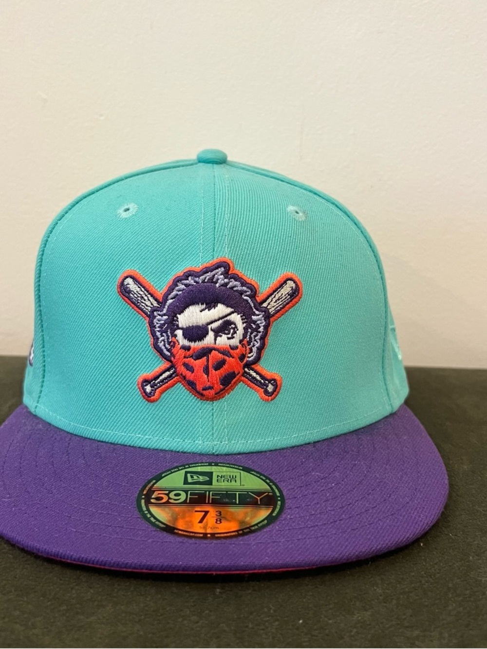 New Era 59FIFTY Pittsburgh Pirates Teal and Purple Fitted Hat - Size 7 3/8